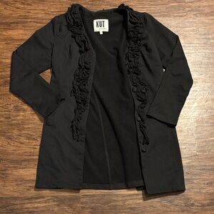 Kut from the Kloth Black Ruffled Cardigan